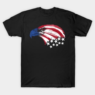 Bald Eagle US Flag Colors Patriotic 4th Of July Veterans Day T-Shirt